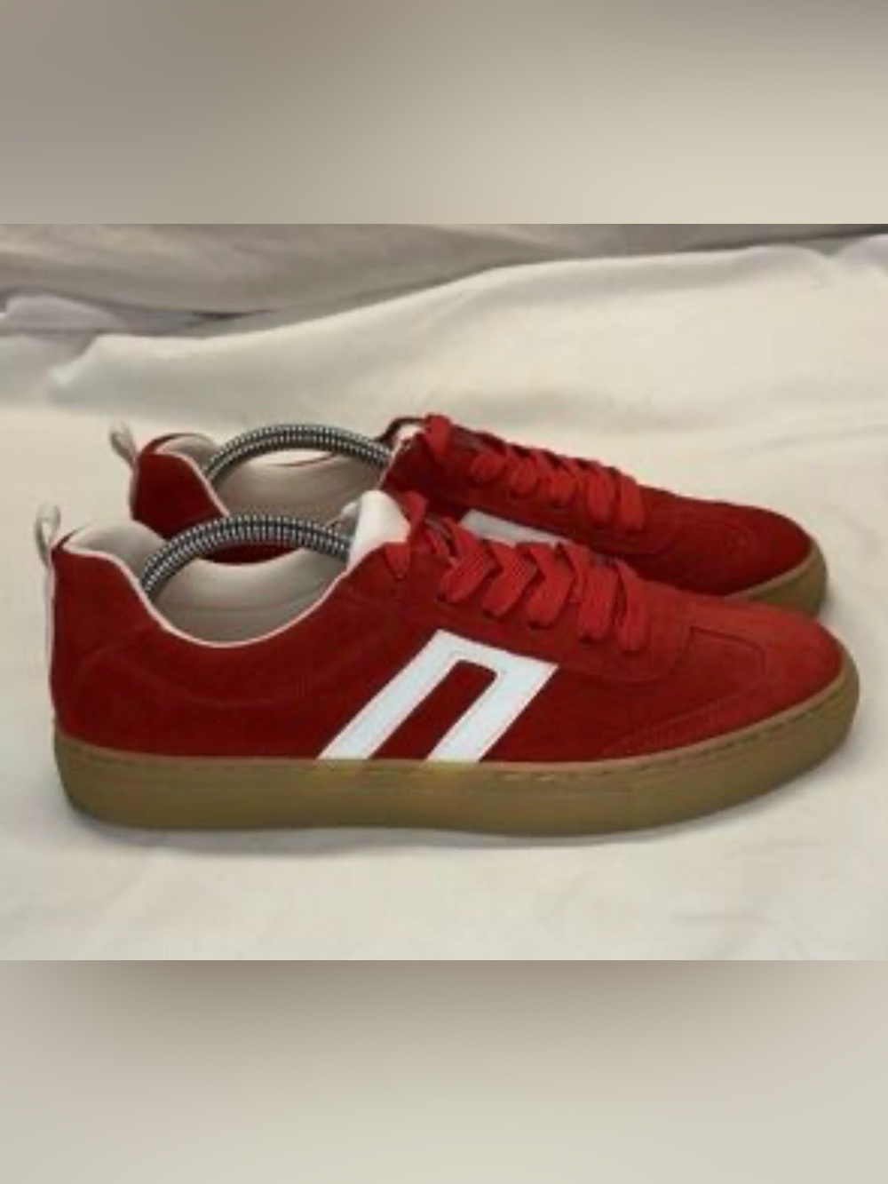 Cruza Made in Portugal Red Suede Women’s Sneakers with White Accent Size 8